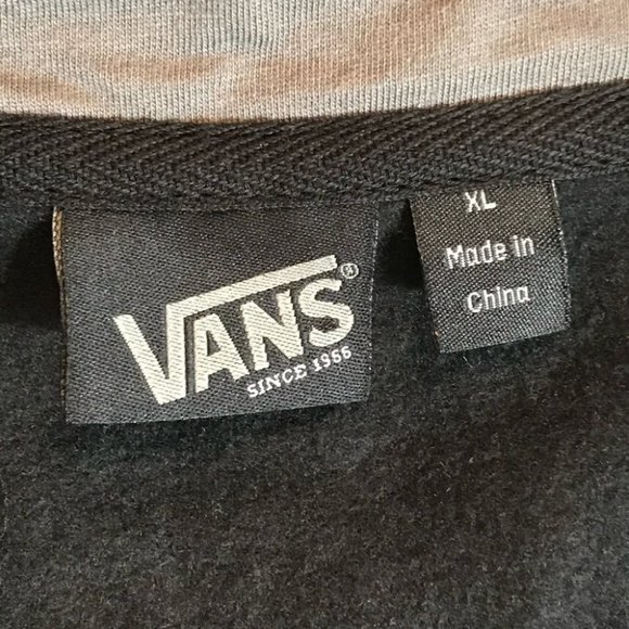 VANS LOGO HOODIE FULL ZIP Black JACKET With Pockets MEN'S SIZE XL NEW NWT - Picture 16 of 16